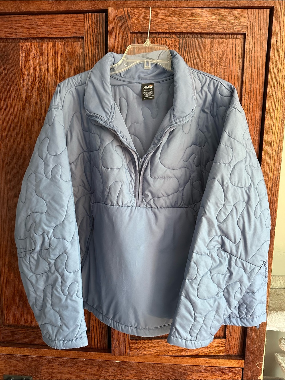 Avia Powder Blue Quilted Half-Zip Pullover Puffer